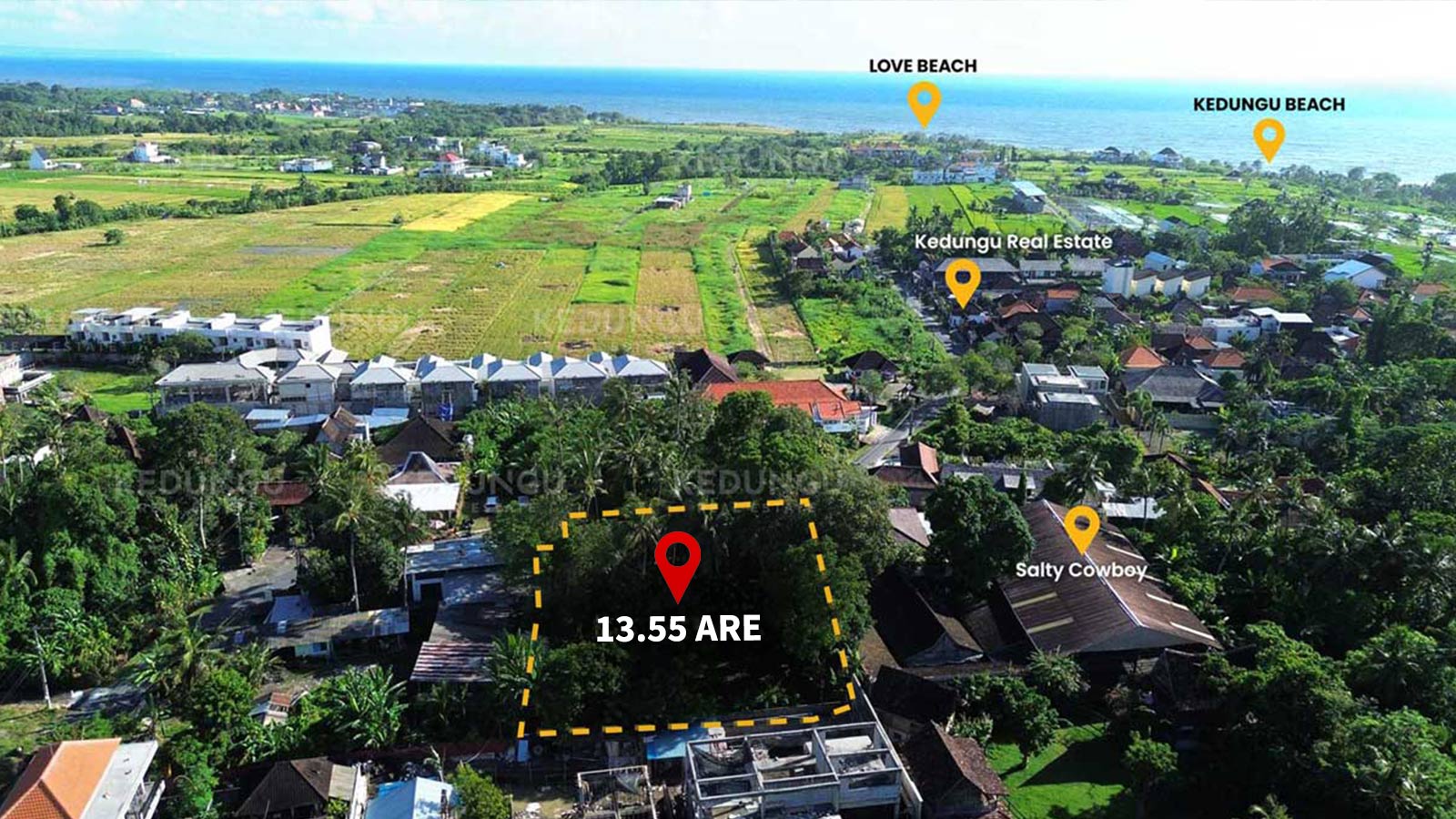 Prime Street Front Land in Kedungu – 13.55 Are Leasehold Plot Walking Distance to the Beach Watermark 2